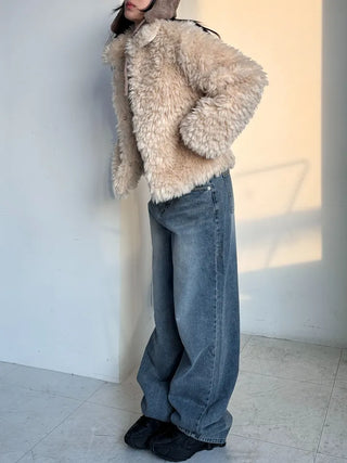 Robe Wool Winter Poggle Fleece Fur Jacket Year-end Look No Fur Shedding