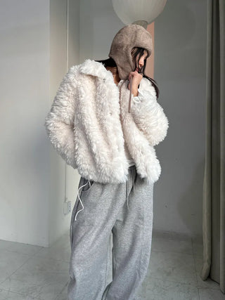 Robe Wool Winter Poggle Fleece Fur Jacket Year-end Look No Fur Shedding