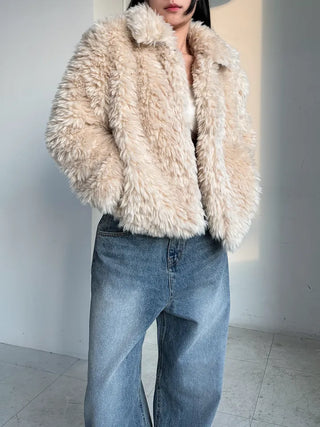 Robe Wool Winter Poggle Fleece Fur Jacket Year-end Look No Fur Shedding