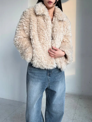 Robe Wool Winter Poggle Fleece Fur Jacket Year-end Look No Fur Shedding