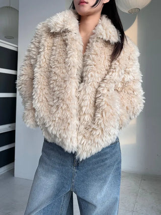 Robe Wool Winter Poggle Fleece Fur Jacket Year-end Look No Fur Shedding