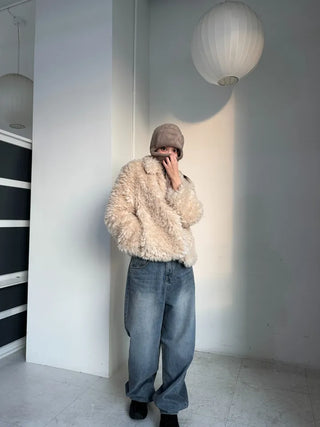 Robe Wool Winter Poggle Fleece Fur Jacket Year-end Look No Fur Shedding