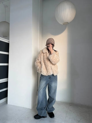 Robe Wool Winter Poggle Fleece Fur Jacket Year-end Look No Fur Shedding