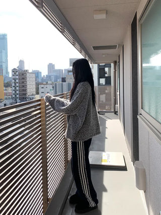 tender bouclé oversized loose-fit cardigan