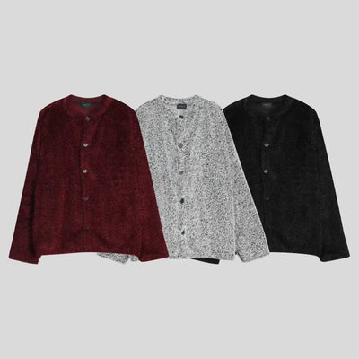 tender bouclé oversized loose-fit cardigan