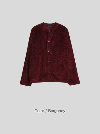 tender bouclé oversized loose-fit cardigan