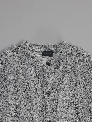 tender bouclé oversized loose-fit cardigan