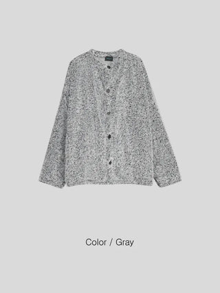 tender bouclé oversized loose-fit cardigan