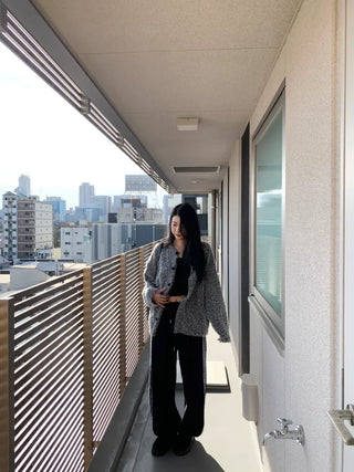 tender bouclé oversized loose-fit cardigan