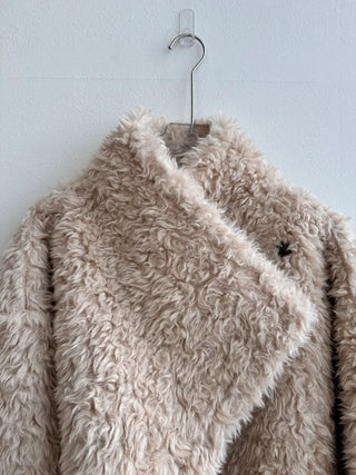 Added brown color🐻 Rumble fleece mustang poggle turtleneck fur jacket