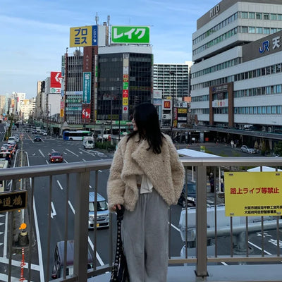 Added brown color🐻 Rumble fleece mustang poggle turtleneck fur jacket