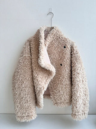 Added brown color🐻 Rumble fleece mustang poggle turtleneck fur jacket