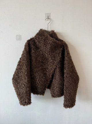 Added brown color🐻 Rumble fleece mustang poggle turtleneck fur jacket