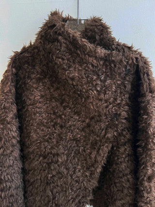 Added brown color🐻 Rumble fleece mustang poggle turtleneck fur jacket
