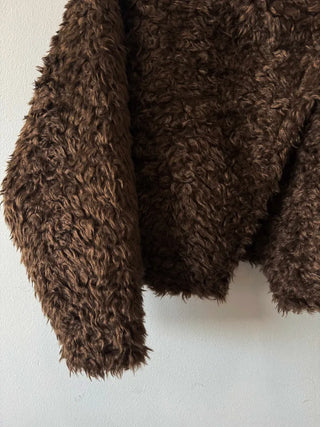 Added brown color🐻 Rumble fleece mustang poggle turtleneck fur jacket