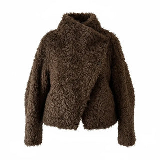 Added brown color🐻 Rumble fleece mustang poggle turtleneck fur jacket