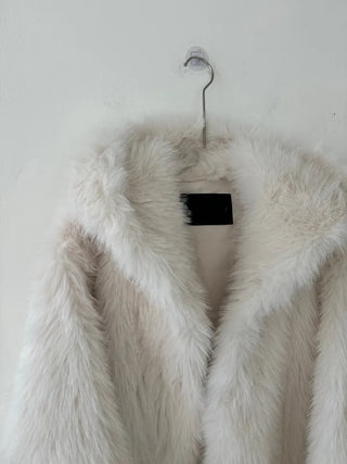hooded overfit fox fur jacket