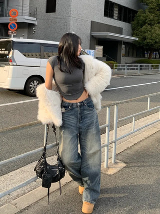 Coma Boyfit Wide Balloon Denim Pants