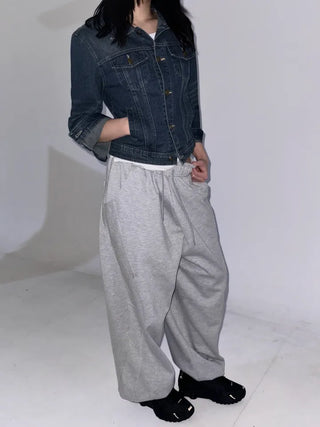 slim-fit 7/8 length denim jacket