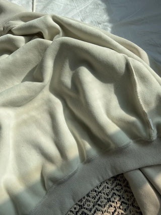 old lettering chrome dirty washing fleece hooded overfit hooded zip-up