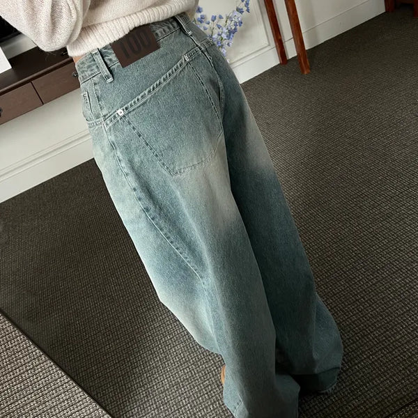 OOTJ/OOT Secret Back Pocket Light Blue Wide Denim Pants Jeans