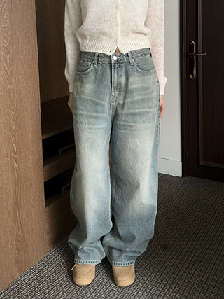 OOTJ/OOT Secret Back Pocket Light Blue Wide Denim Pants Jeans