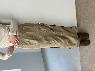 snap button button pocket cut banding long skirt