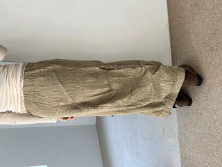 snap button button pocket cut banding long skirt