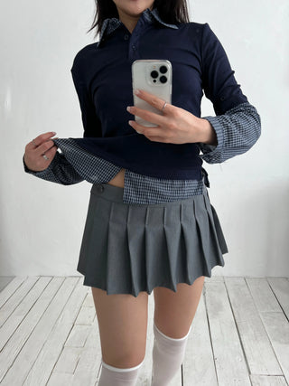 Checked Layered Shirt T-Shirt