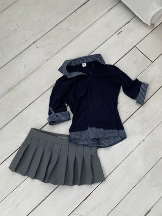 Checked Layered Shirt T-Shirt