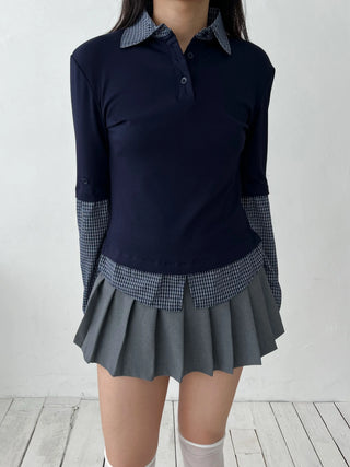 Checked Layered Shirt T-Shirt