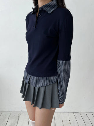 Checked Layered Shirt T-Shirt
