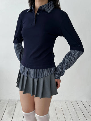 Checked Layered Shirt T-Shirt