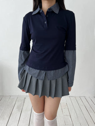 Checked Layered Shirt T-Shirt