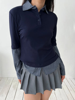 Checked Layered Shirt T-Shirt