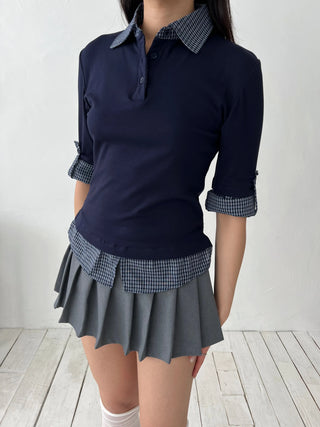 Checked Layered Shirt T-Shirt