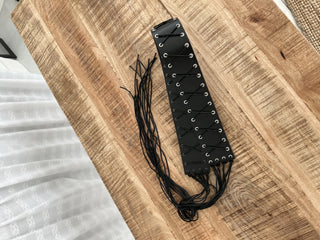 Eyelet Corset Leather Knot Tassel Belt