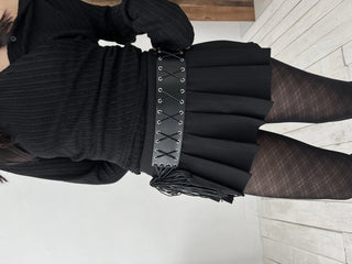 Eyelet Corset Leather Knot Tassel Belt