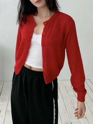 thin knit alpaca wool spring/mid-season basic cardigan