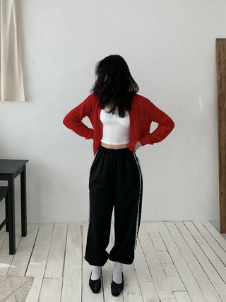 thin knit alpaca wool spring/mid-season basic cardigan