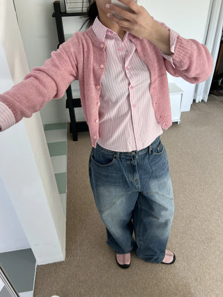 thin knit alpaca wool spring/mid-season basic cardigan