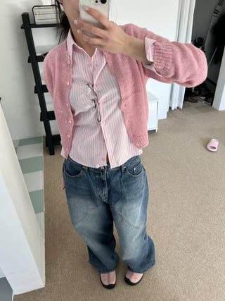 thin knit alpaca wool spring/mid-season basic cardigan