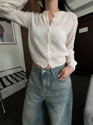 thin knit alpaca wool spring/mid-season basic cardigan