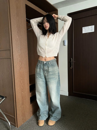 thin knit alpaca wool spring/mid-season basic cardigan