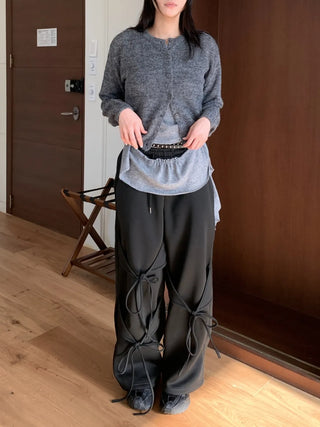 thin knit alpaca wool spring/mid-season basic cardigan