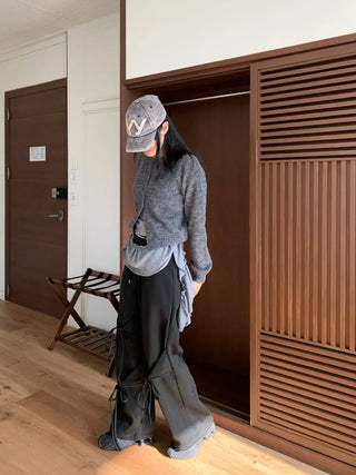 thin knit alpaca wool spring/mid-season basic cardigan