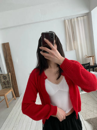 thin knit alpaca wool spring/mid-season basic cardigan