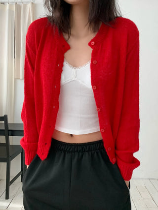 thin knit alpaca wool spring/mid-season basic cardigan