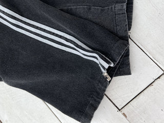 track line bijou string light blue black wide denim pants