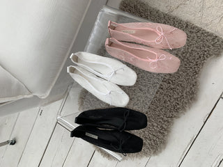 mesh lace flower ribbon flat shoes